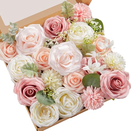Artificial Soft White and Pink Flowers