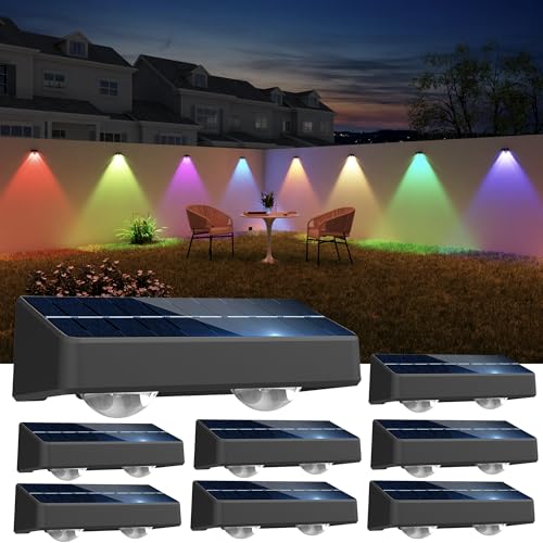 Solar-Powered Color-Changing Fence Lights