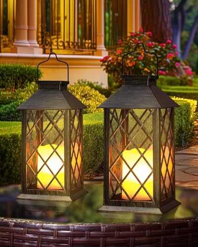 Solar-powered vintage lanterns