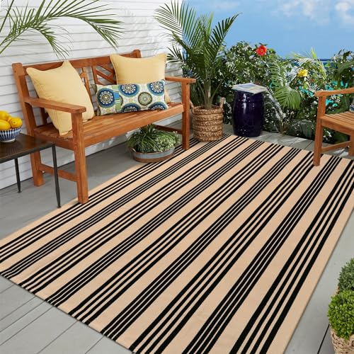 Striped Weather-Resistant Outdoor Rug