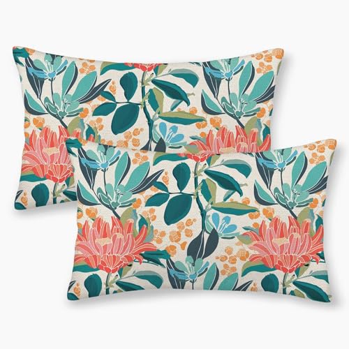 Aqua and Coral Cushions