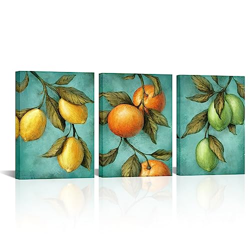 Ornamental Cyan and Chartreuse Wall Art