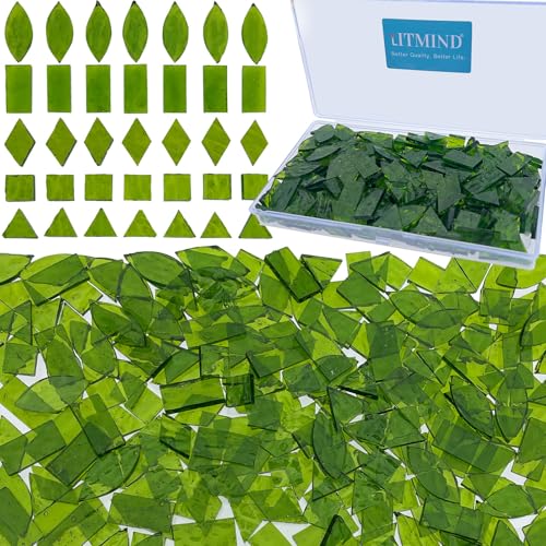 Textured Green Mosaic Tiles