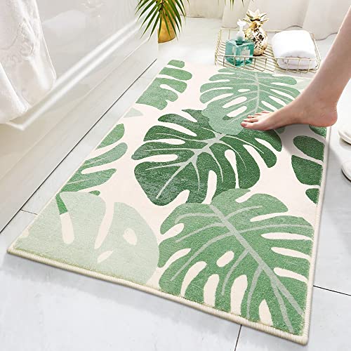 Tropical Leaf Bathroom Rug