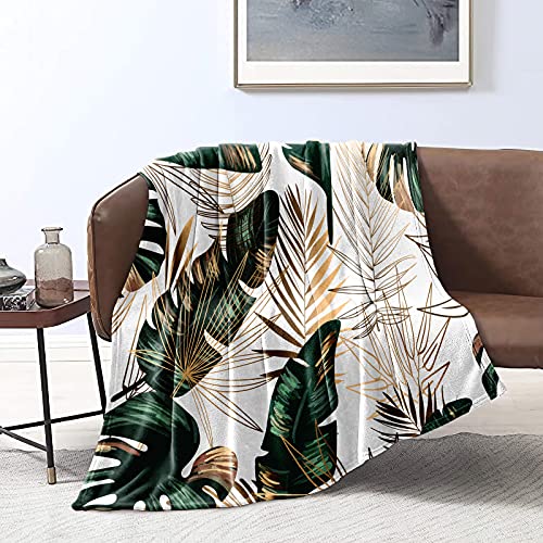 Throw Blanket with Palm Design