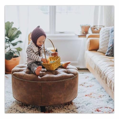 Tufted Leather Ottoman