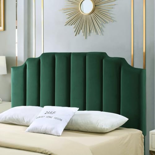 Velvet Green Headboard with Button Tufting