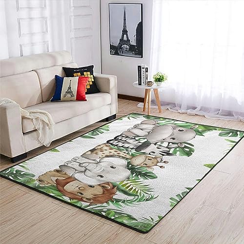 Vibrant Animal Print Baby Rug