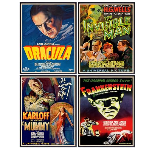 Vintage Horror Movie Poster Set