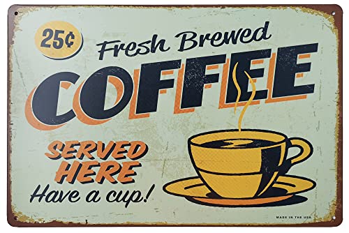 Classic Metal Coffee Plaque