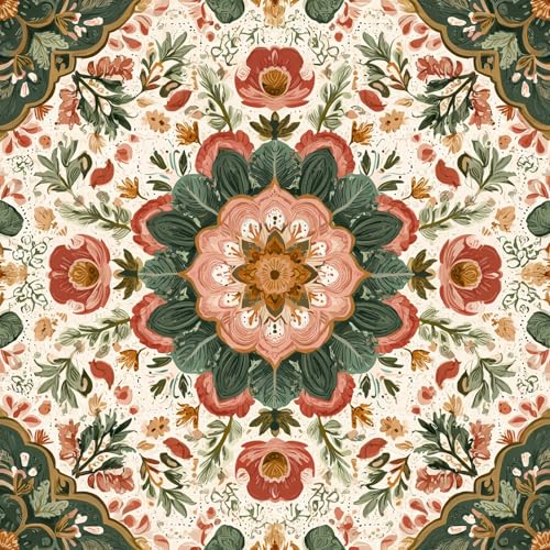 Vintage Patterned Vinyl Floor Tiles