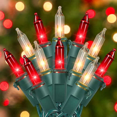 Soft White and Red String Lights