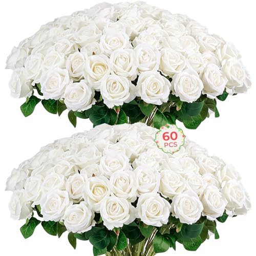 White Silk Rose Flowers