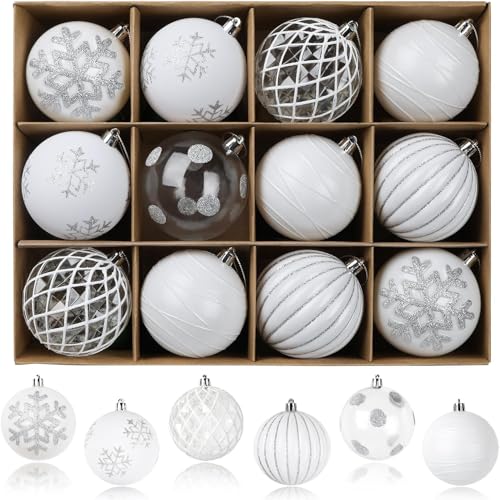 Ivory and Argent Christmas Baubles