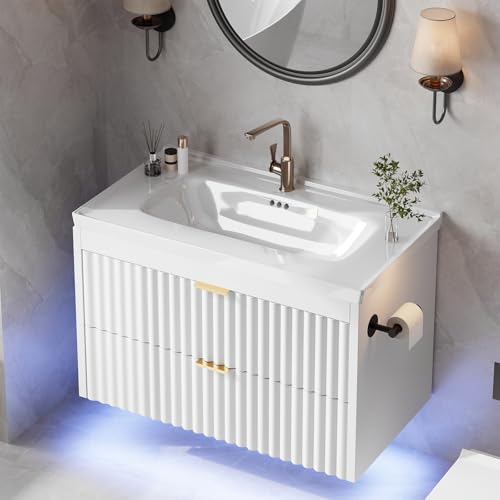 White Wall Mounted Vanity Cabinet