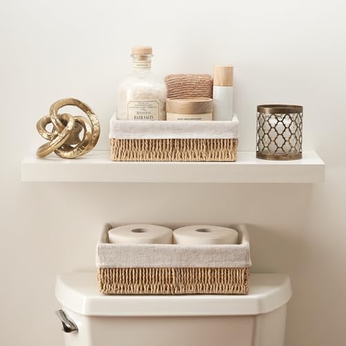 Wicker Bathroom Organizer Basket