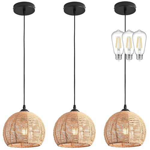 Hanging Wicker Pendant Light