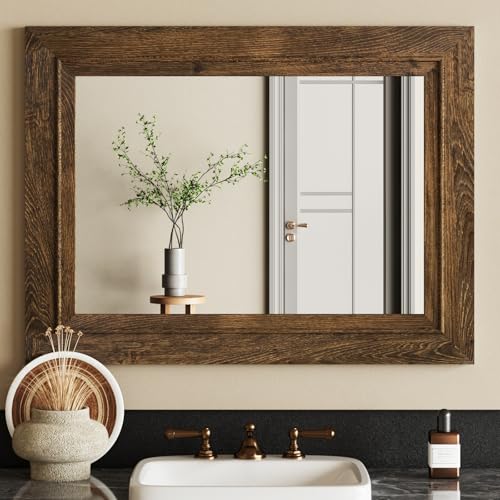 Wood-Framed Wall Mirror