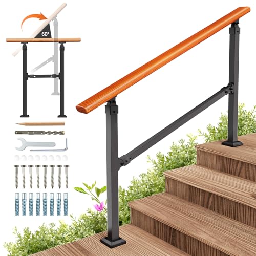 Wood and Metal Handrail Set