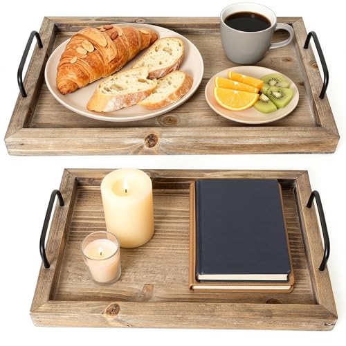 Wood and Metal Serving Tray