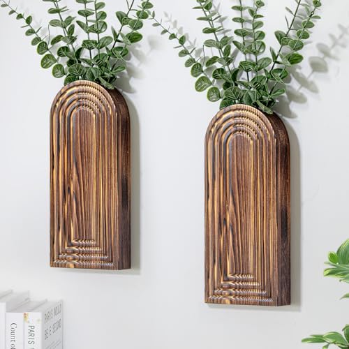 Wall-mounted wooden planters
