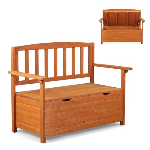 Wooden Deck Box Bench