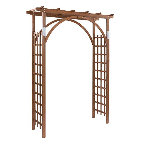 Wooden Garden Arbor with Arch Top