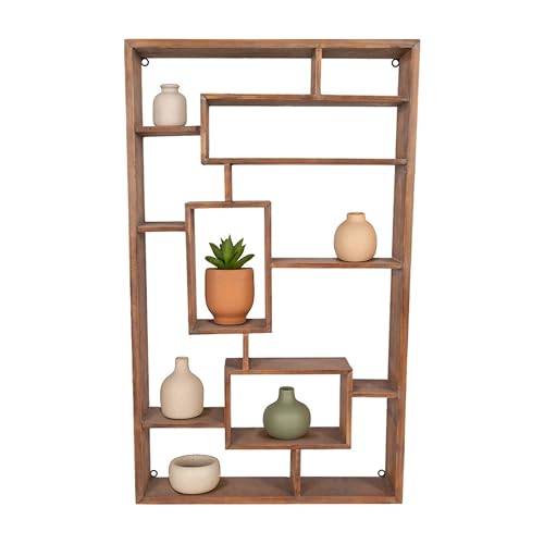 Timber Geometric Wall Shelf