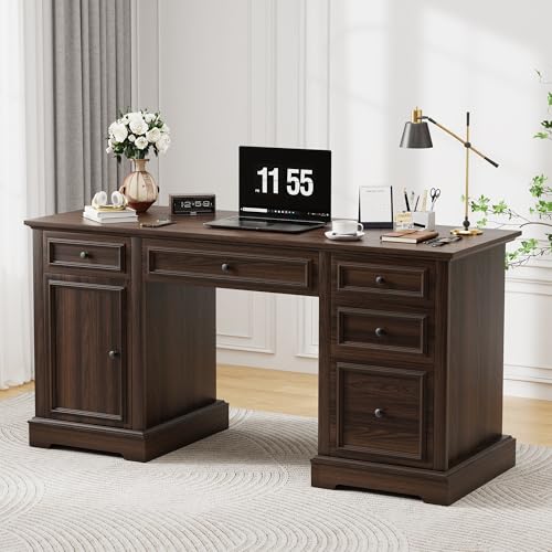 Wooden Office Desk with Storage