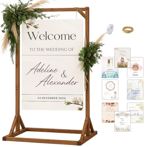 Wooden Welcome Sign with Stand