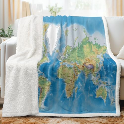 World Map Throw Blanket